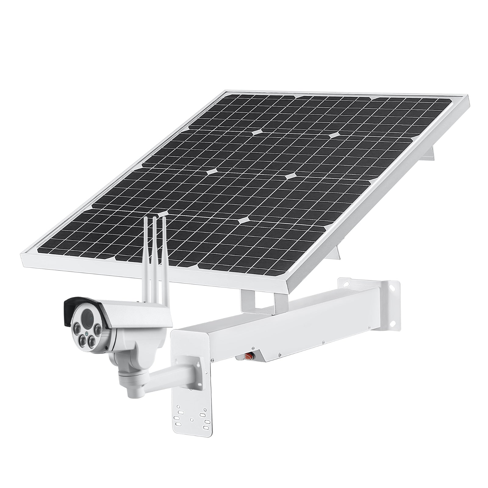 60W CCTV Solar Panel 12v DC 60A Battery Powered Bracket for PTZ Dome / Bullet Camera