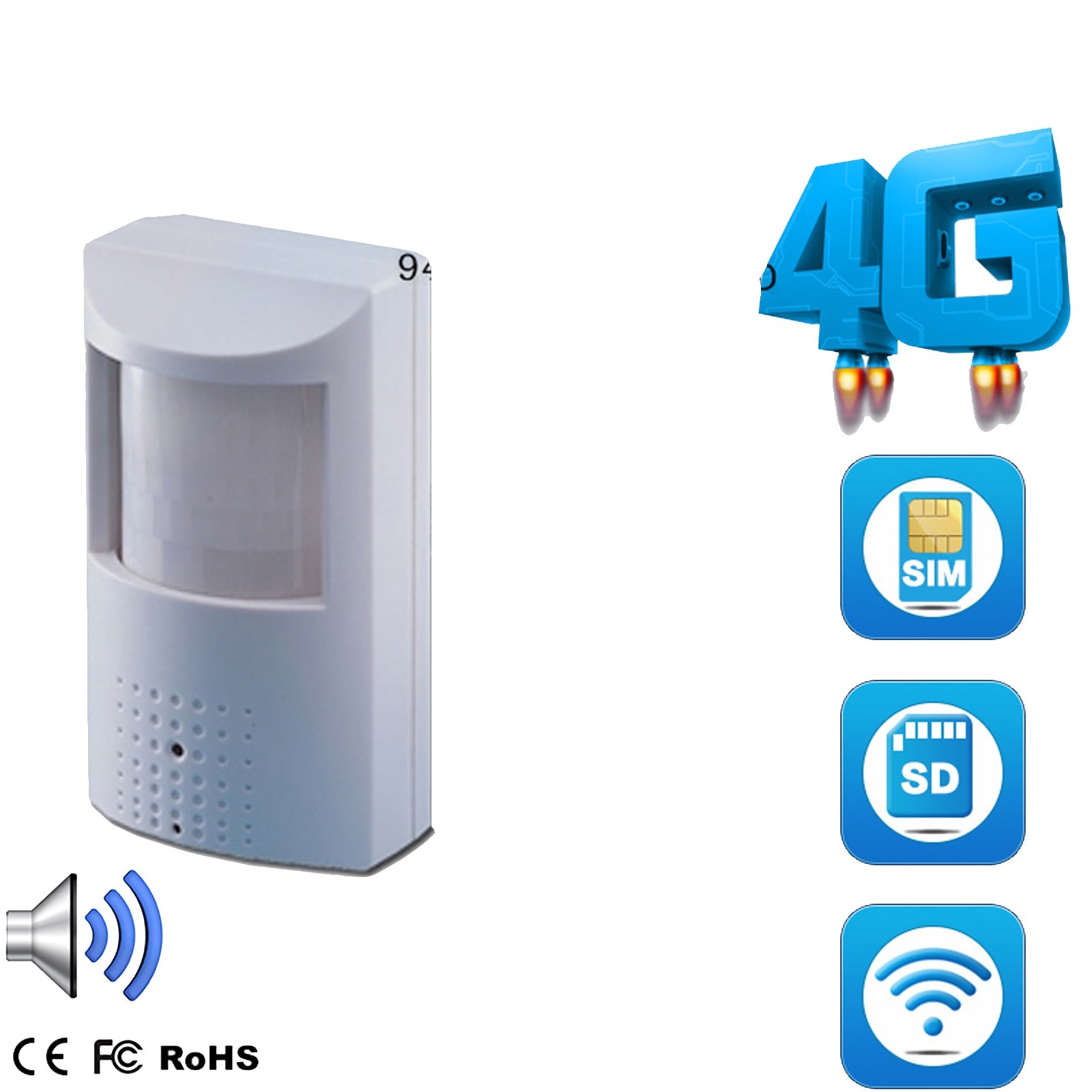 4K UHD 4G LTE Wireless Security Camera in Alarm Sensor with Night Vision & Motion Detection