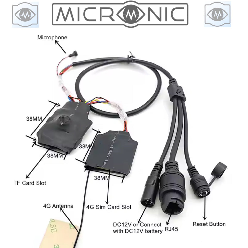 4G Sim Card 5MP Pin Hole Lens Board Camera Video Recorder DIY Module for CamHiPro App