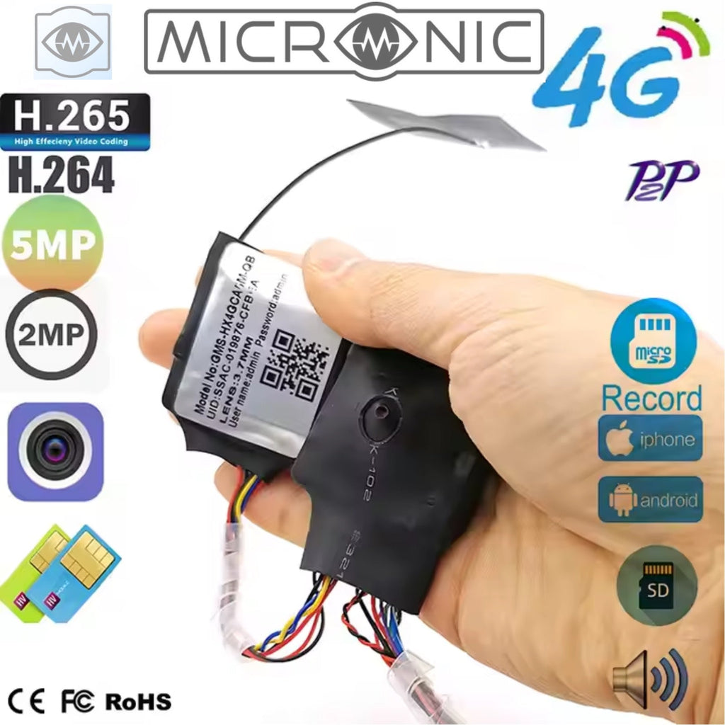 4G Sim Card 5MP Pin Hole Lens Board Camera Video Recorder DIY Module for CamHiPro App