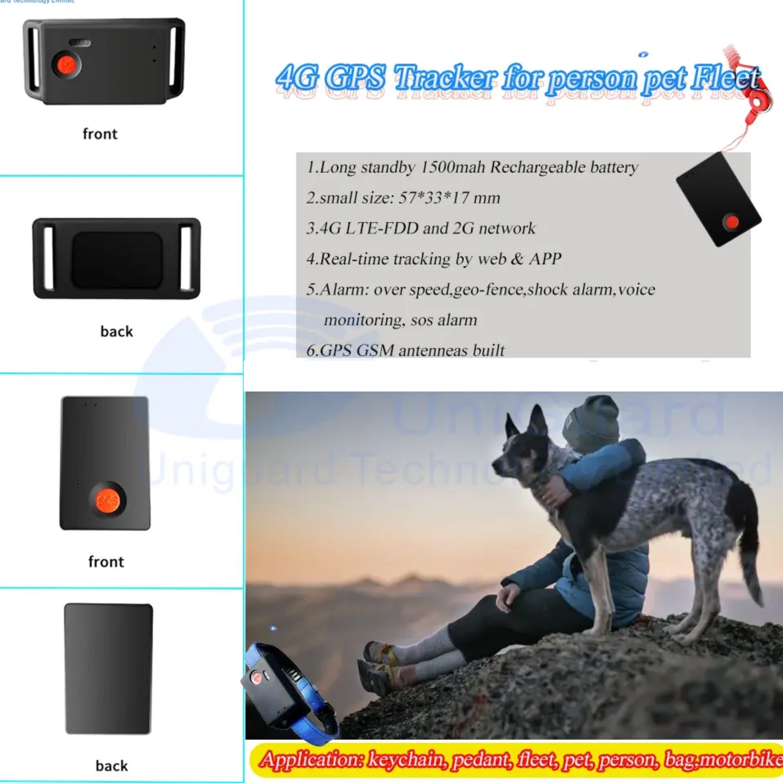 B21P 4G GPS Personal Tracker 7 Day Battery SOS button Audio Monitor Geo Fence Push Alerts