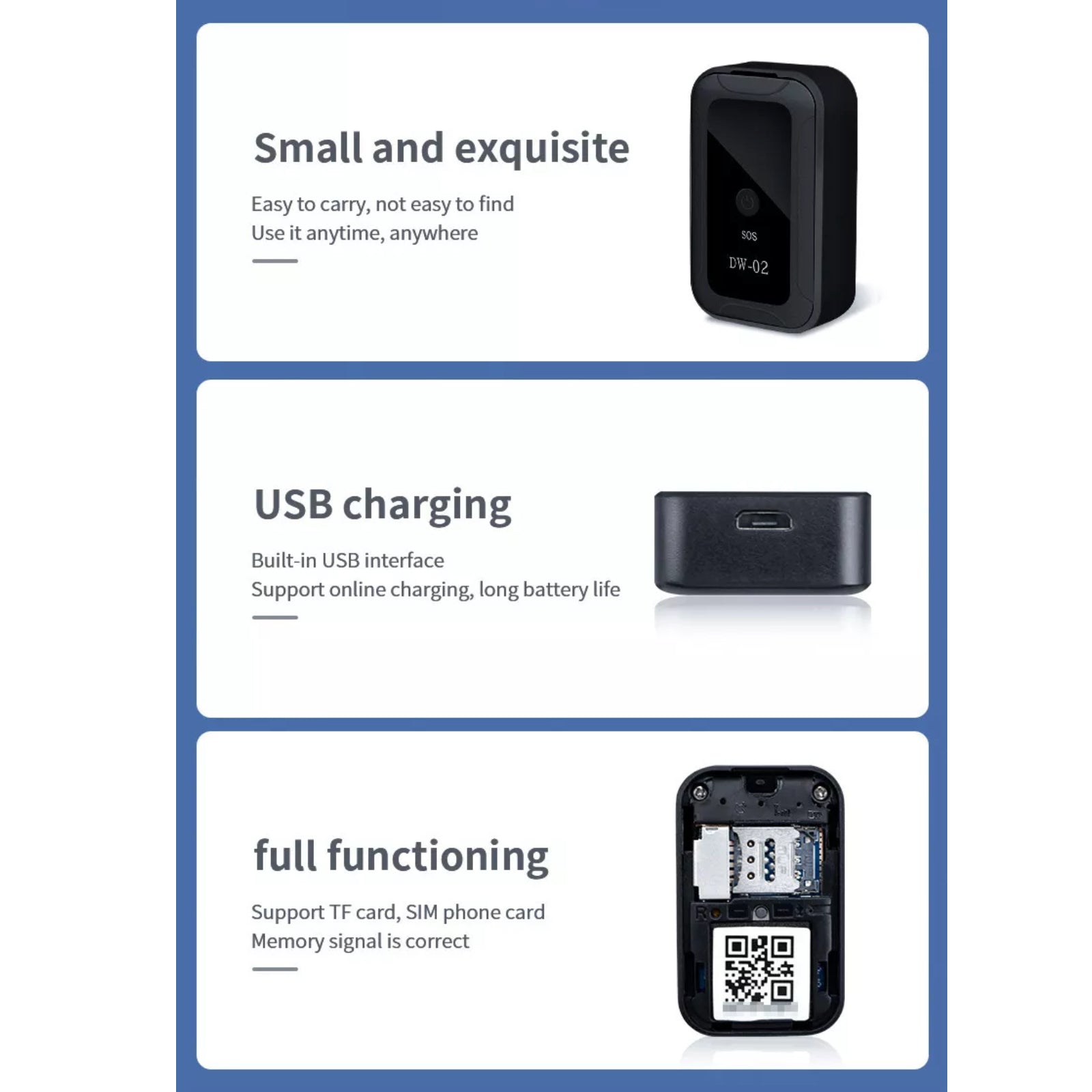 Miniature Wireless GSM Audio Monitor Listening Device Sound Recorder & GPS Tracker Locater