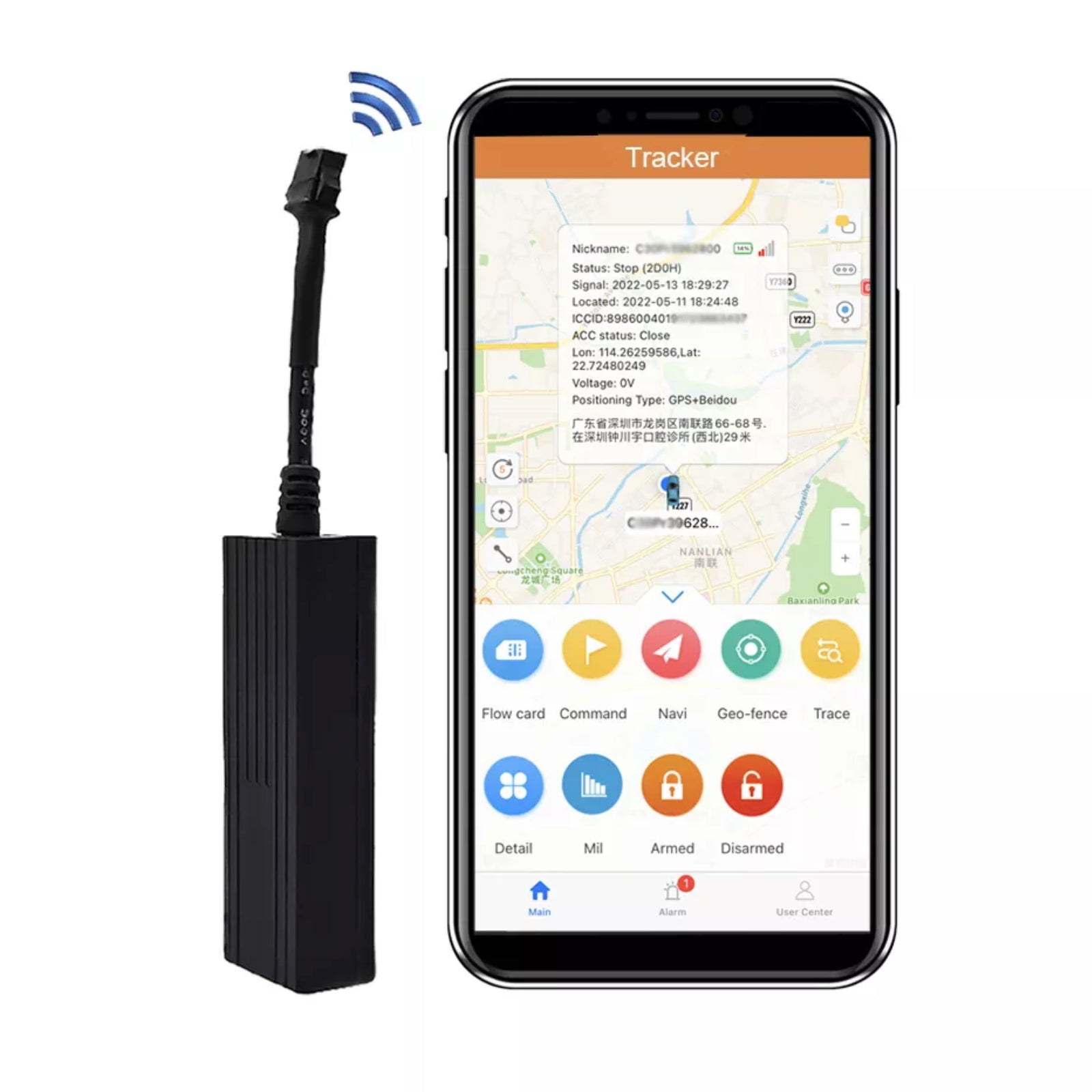 Waterproof IP65 GPS Vehicle Tracker Alarm System with Full Wiring Harness and Sim Card