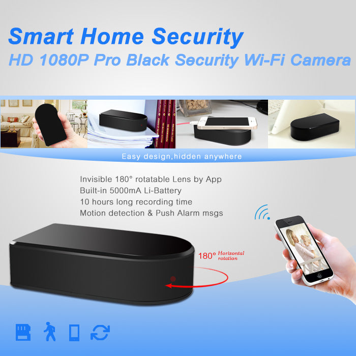 Black Box Battery Wireless Wi-Fi Security Camera 180º Horizontal Pan 1080p FHD Video
