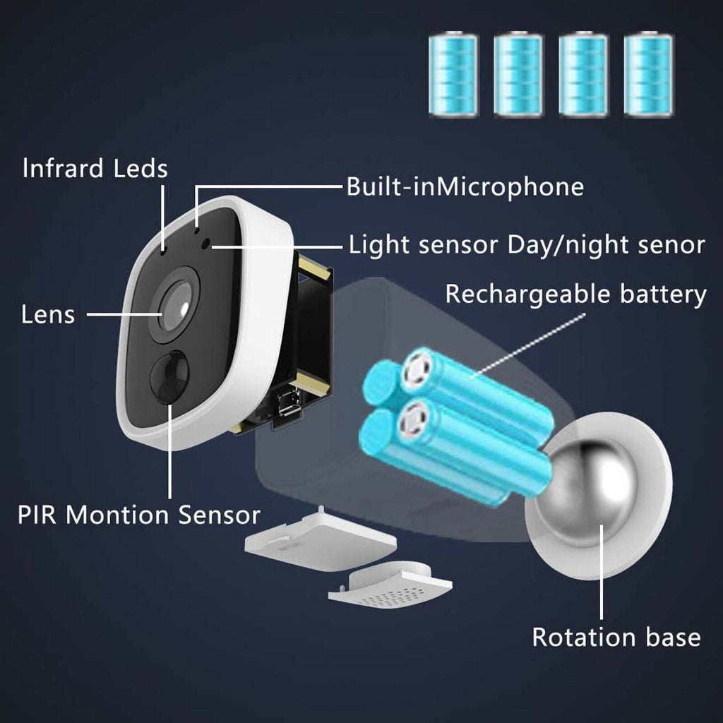 6 Month Battery Power Wire Free Wireless Wifi Video Camera Recorder 2 Way Audio Ubox App