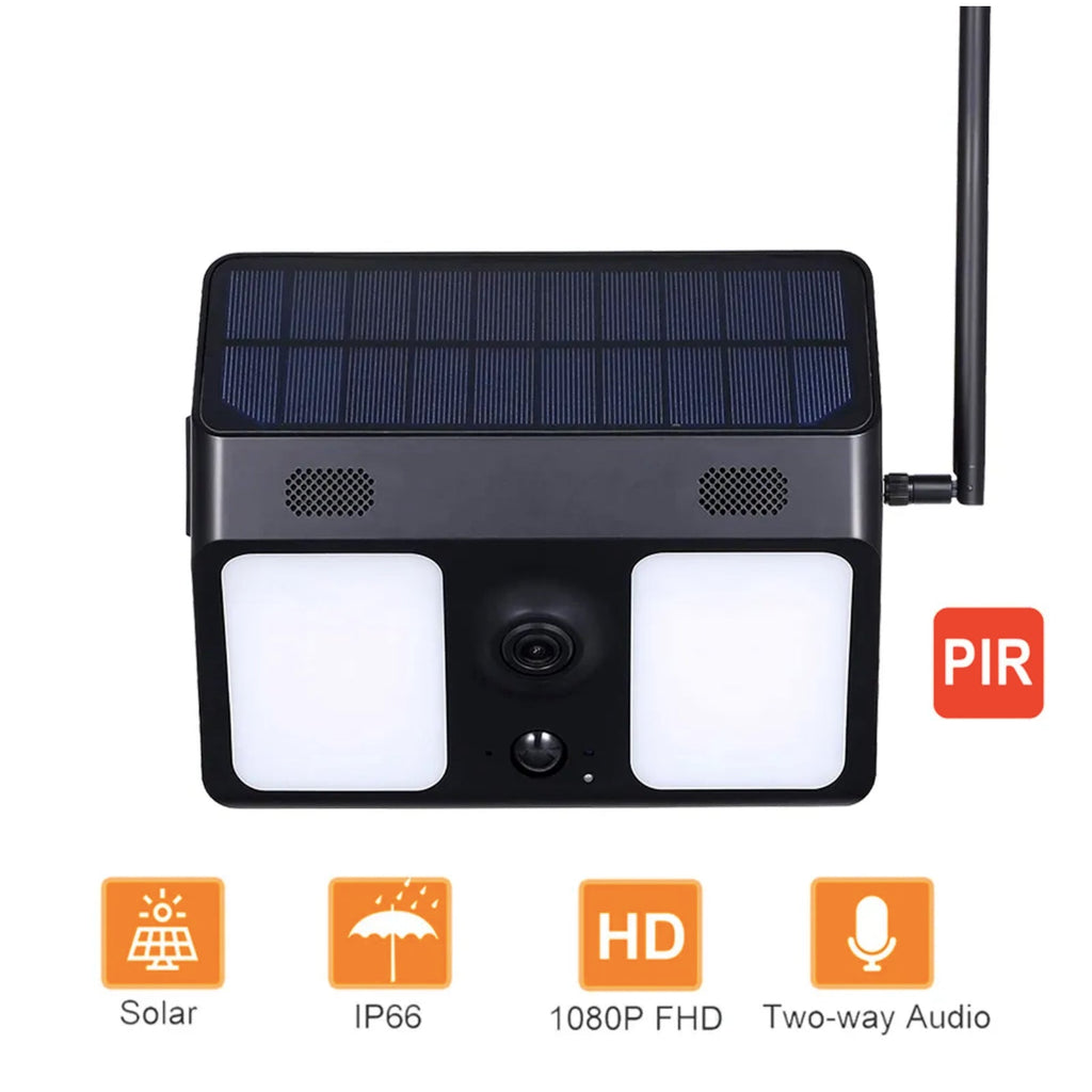 Solar Power Wi-Fi Camera 1080P HD Garden Lamp PIR Motion Detect Instant Alarm Notification