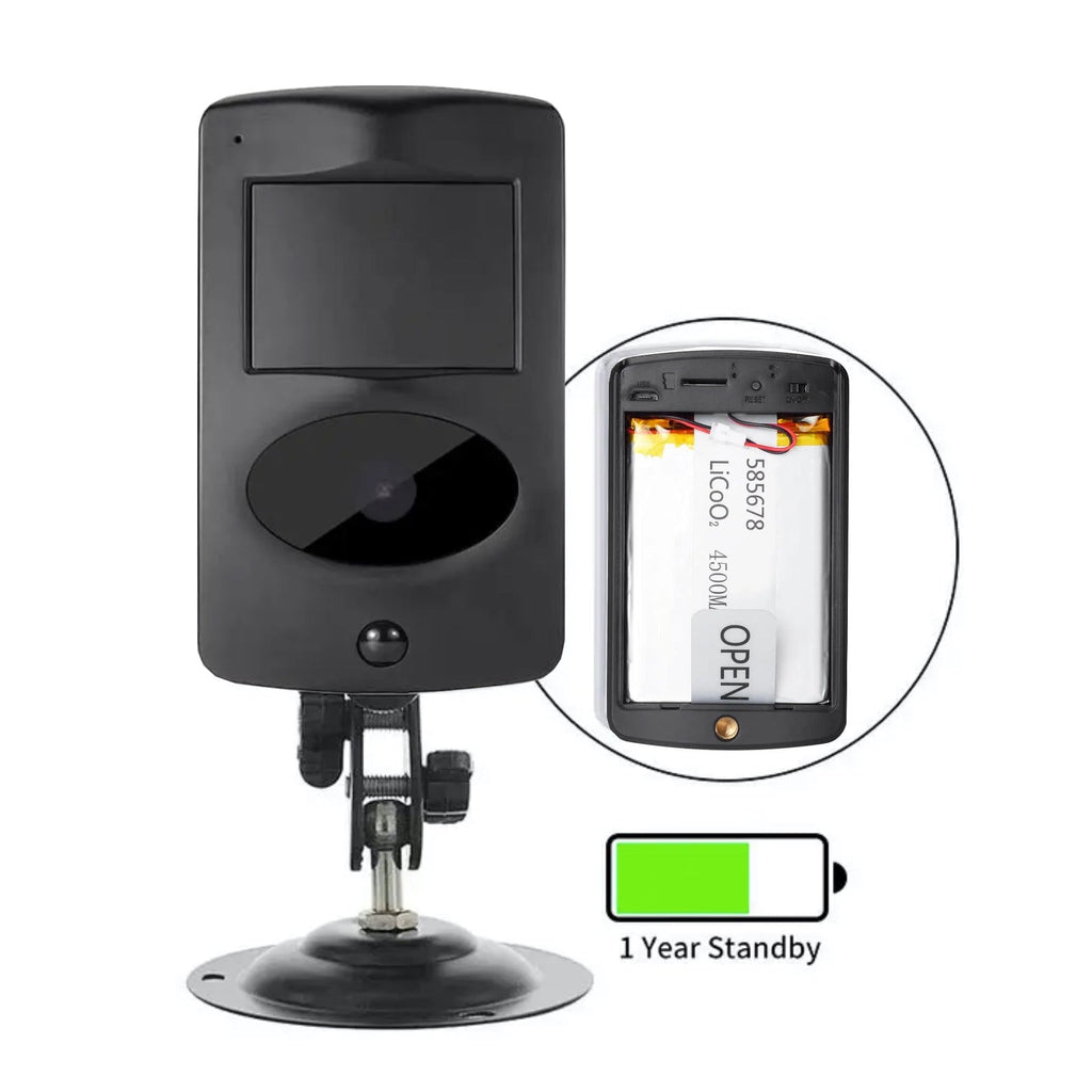 Ultra Long Battery Wi-Fi Security Camera in Black PIR Alarm Sensor Motion Detect Recorder & Alert