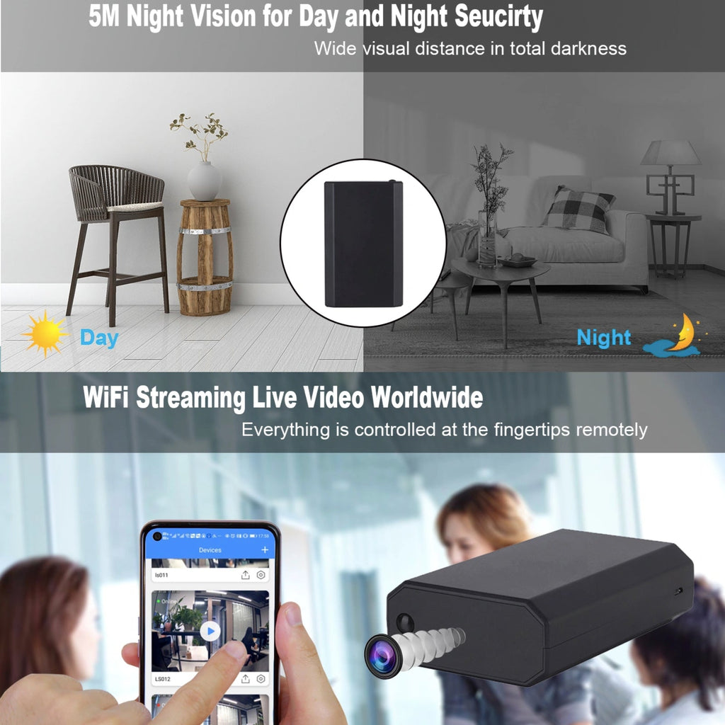 Ultra Long Battery Black Box Wi-Fi Hidden Camera Video Recorder Motion Detect Alerts