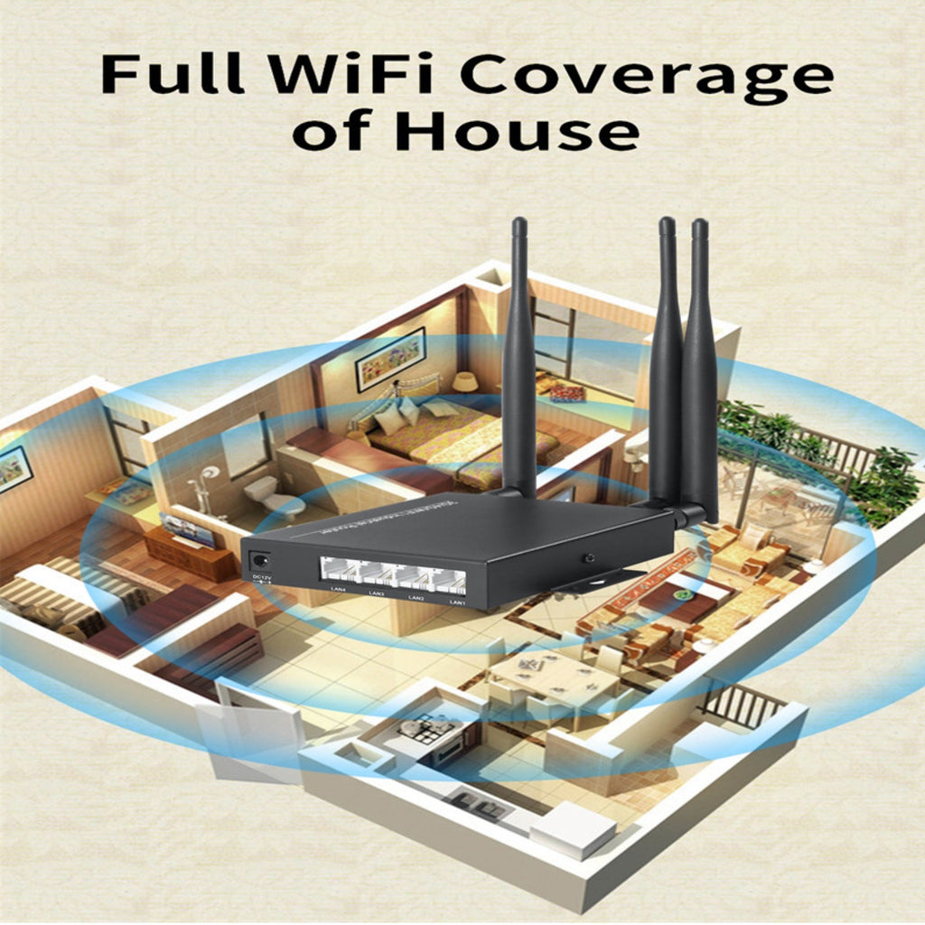 4G Wireless Wifi Router 2.4GHz 300Mbps CPE Dual Band Repeater Signal Amplifier 4 LAN Ports