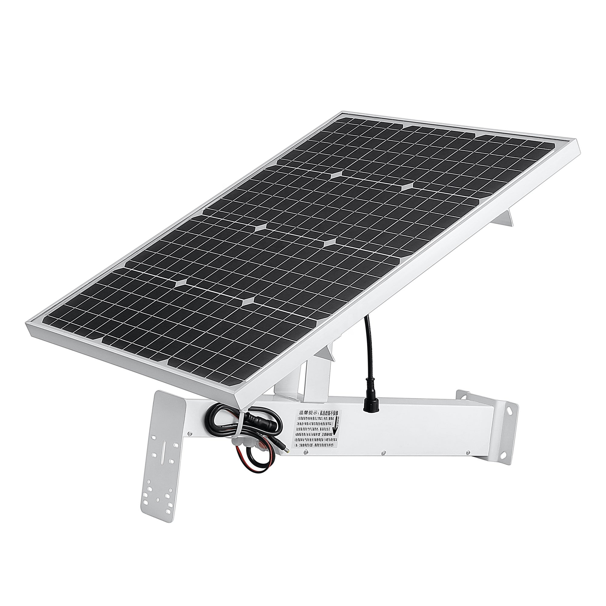 60W CCTV Solar Panel 12v DC 60A Battery Powered Bracket for PTZ Dome / Bullet Camera