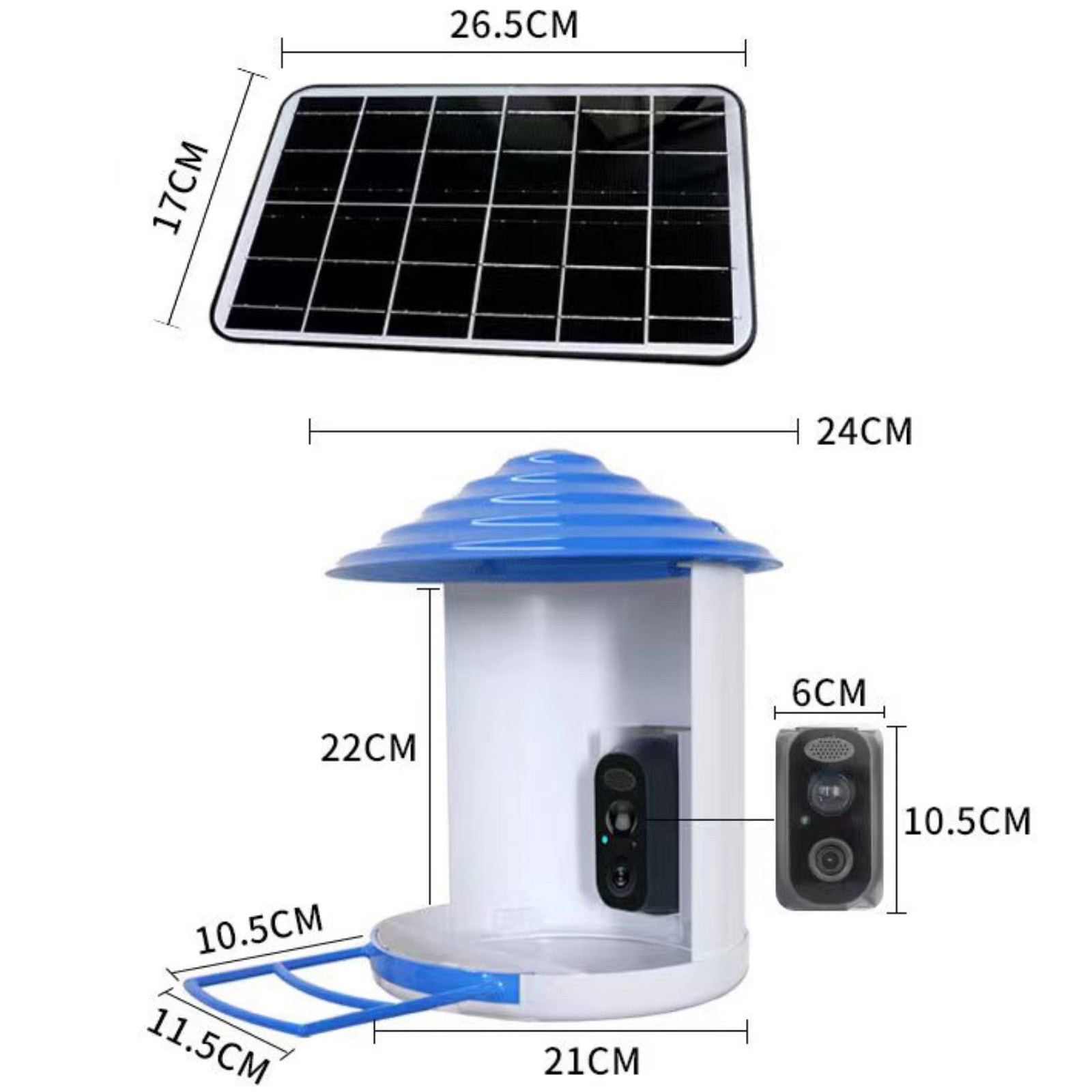 Bird Feeder Camera 4G LTE Sim Card 1080p HD Battery Solar Power No Wiring Needed