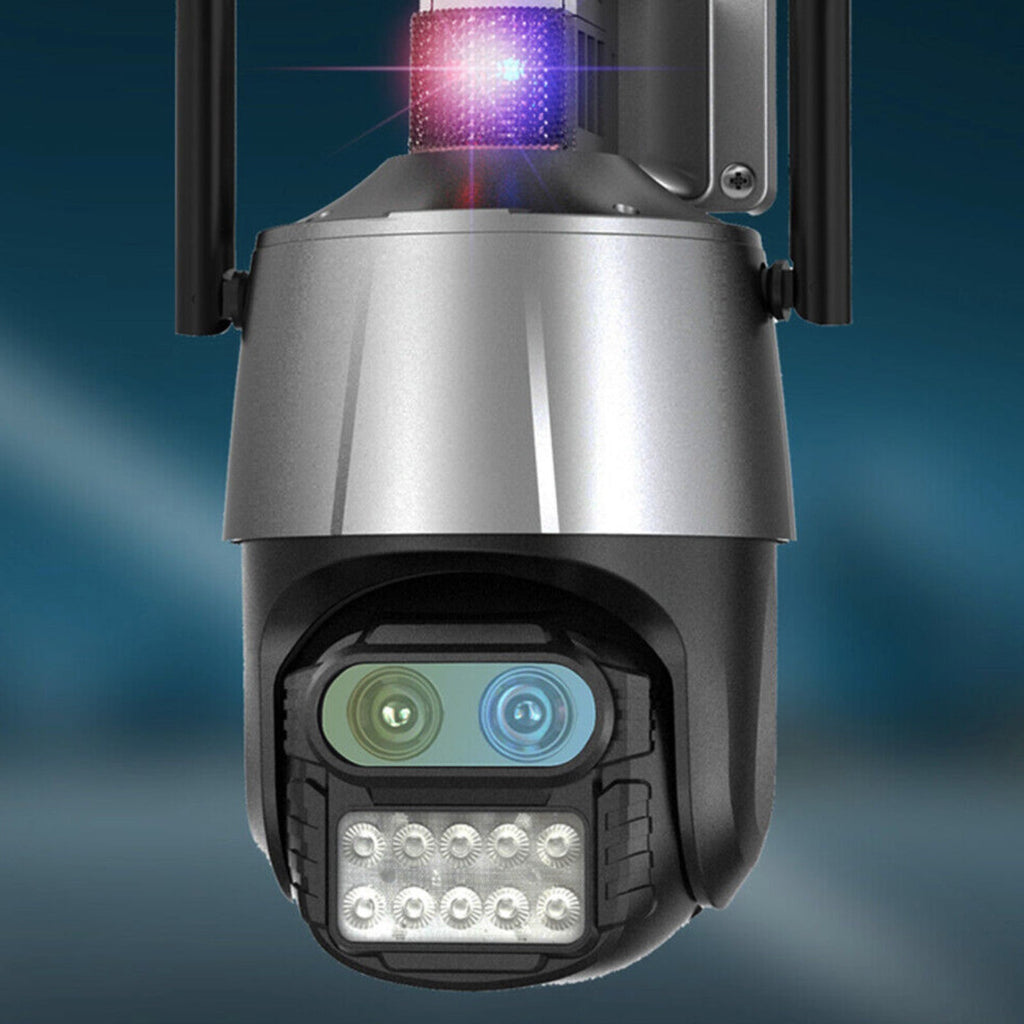 8MP Wireless Wi-Fi CCTV Camera 8x Optical Zoom Dual Lens PTZ Human Tracking Alarm Light