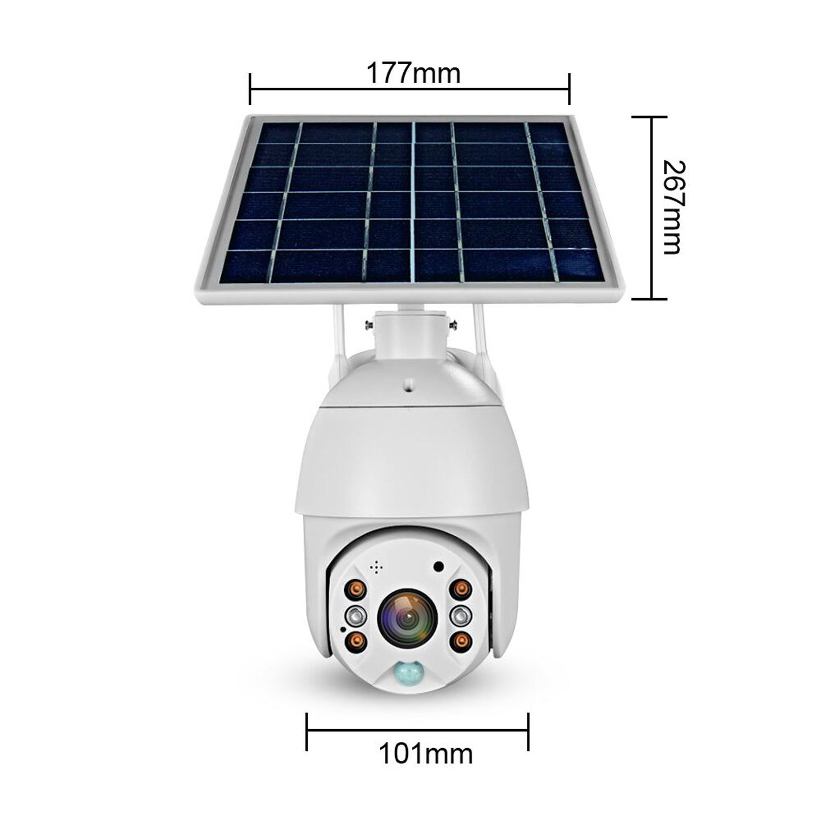Solar Power Dome Camera Wi-Fi & 4G LTE IP Network CCTV Security 2 Way Audio PIR Night Vision