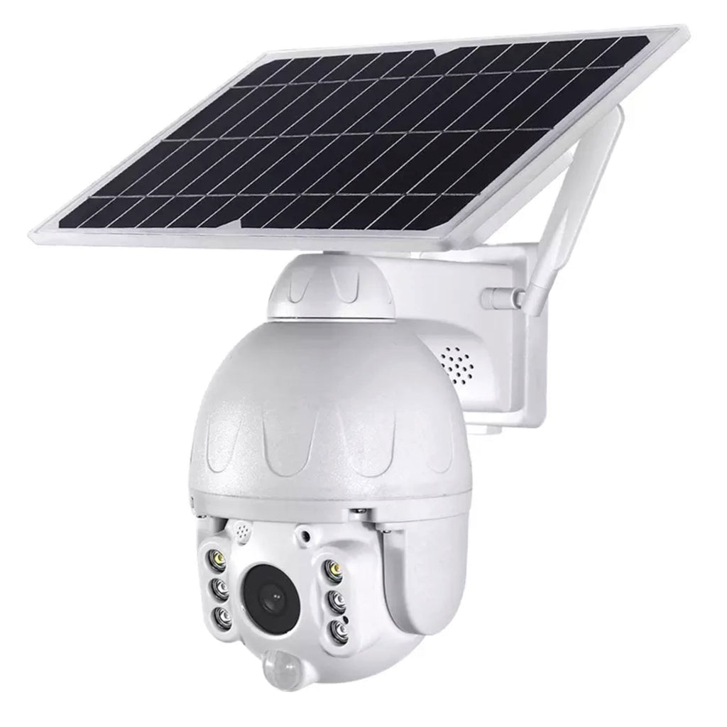Solar Power 4G Sim Card PTZ Security Camera Pan Tilt Zoom 128GB Video Recorder 2 Way Audio