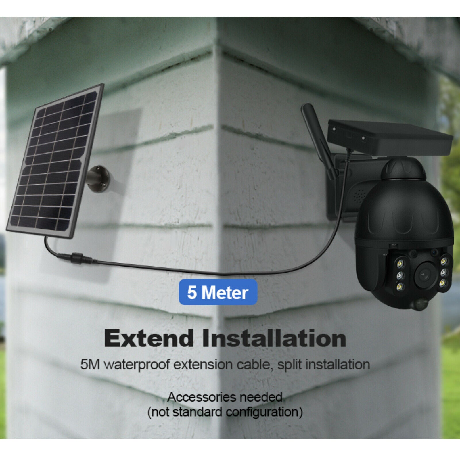 4G WiFi Solar Power Dome Camera Wireless Video CCTV PTZ 2 Way Audio PIR Night Vision