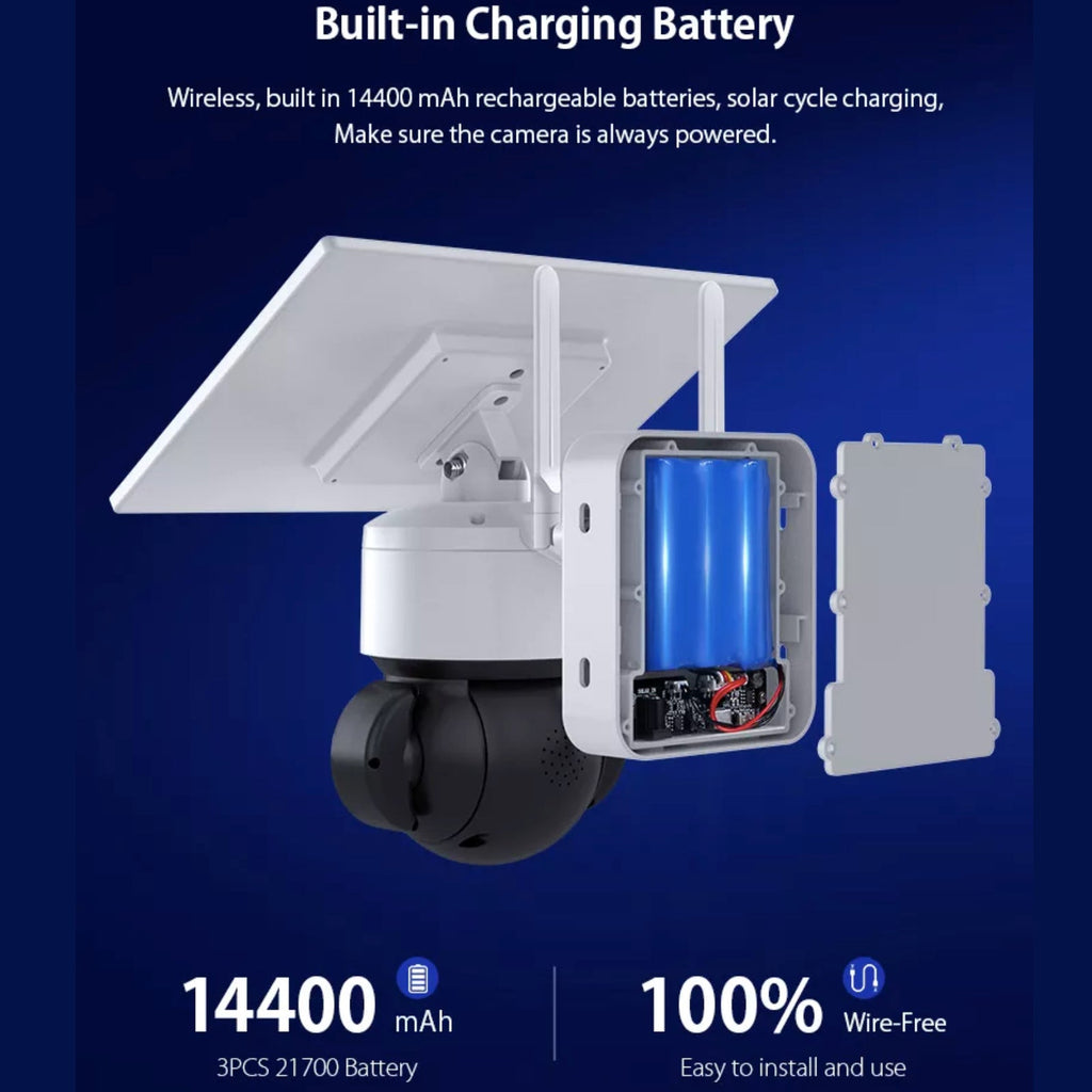 4G Solar Powered Camera Security Floodlight Night Vision Pan/Tilt HD Video Recorder