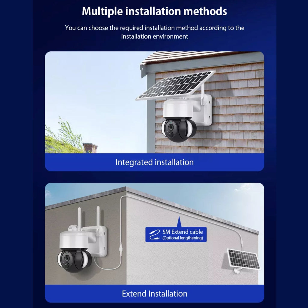 4G Solar Powered Camera Security Floodlight Night Vision Pan/Tilt HD Video Recorder