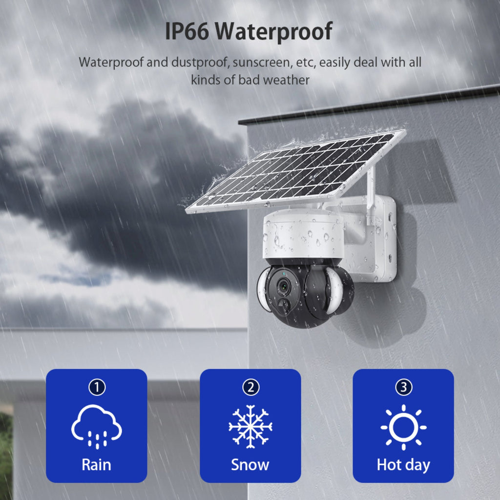 4G Solar Powered Camera Security Floodlight Night Vision Pan/Tilt HD Video Recorder