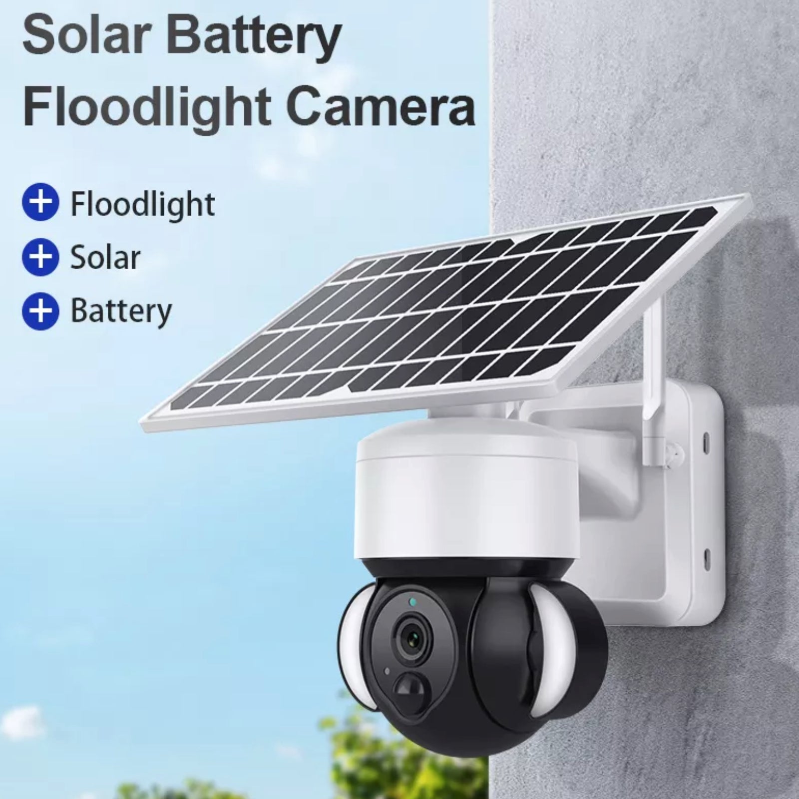 4G Solar Powered Camera Security Floodlight Night Vision Pan/Tilt HD Video Recorder