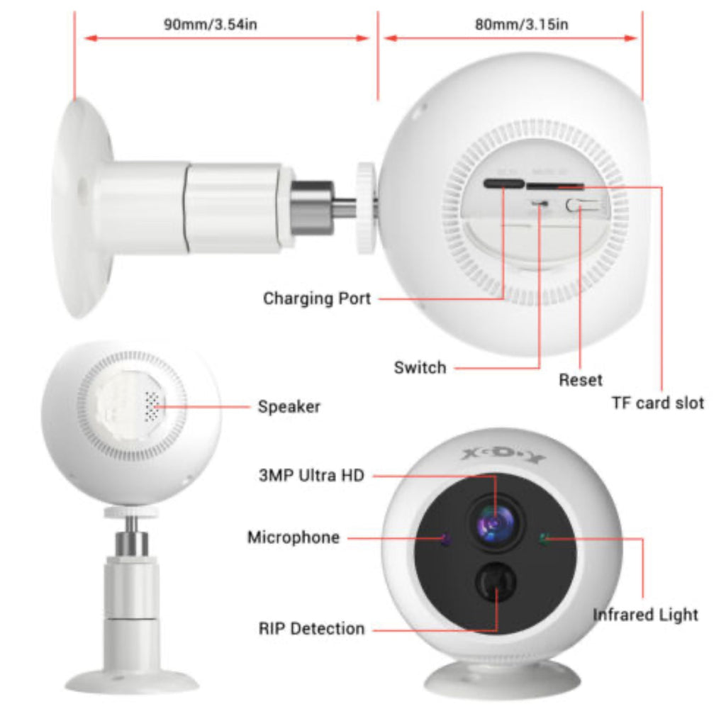 Wireless Wi-Fi Solar Power Camera  Wireless Wi-Fi CCTV ICSee App Video Recorder 2 Way Audio Night Vision