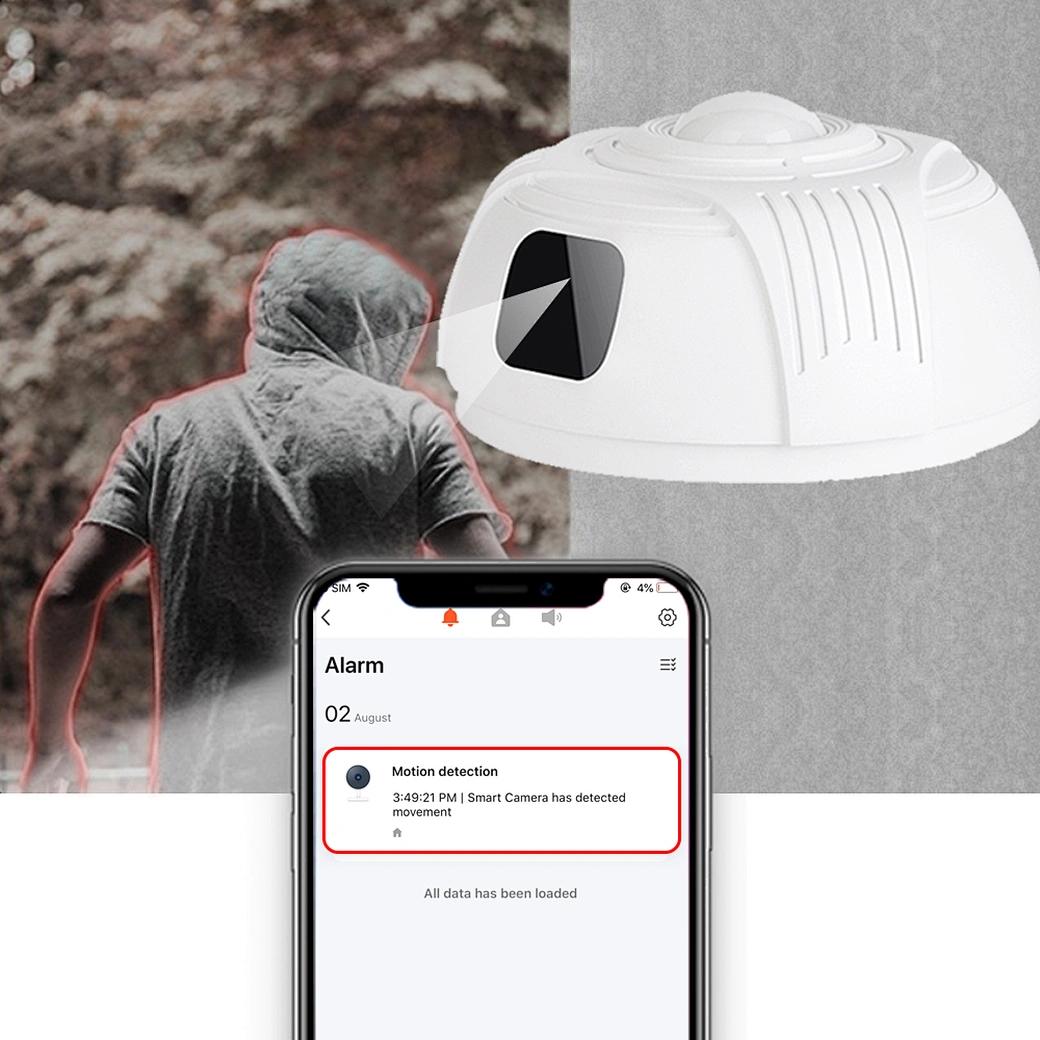 Dummy Smoke Detector Camera Wireless Wi-Fi 330 degree Pan Video Recorder Motion Detection