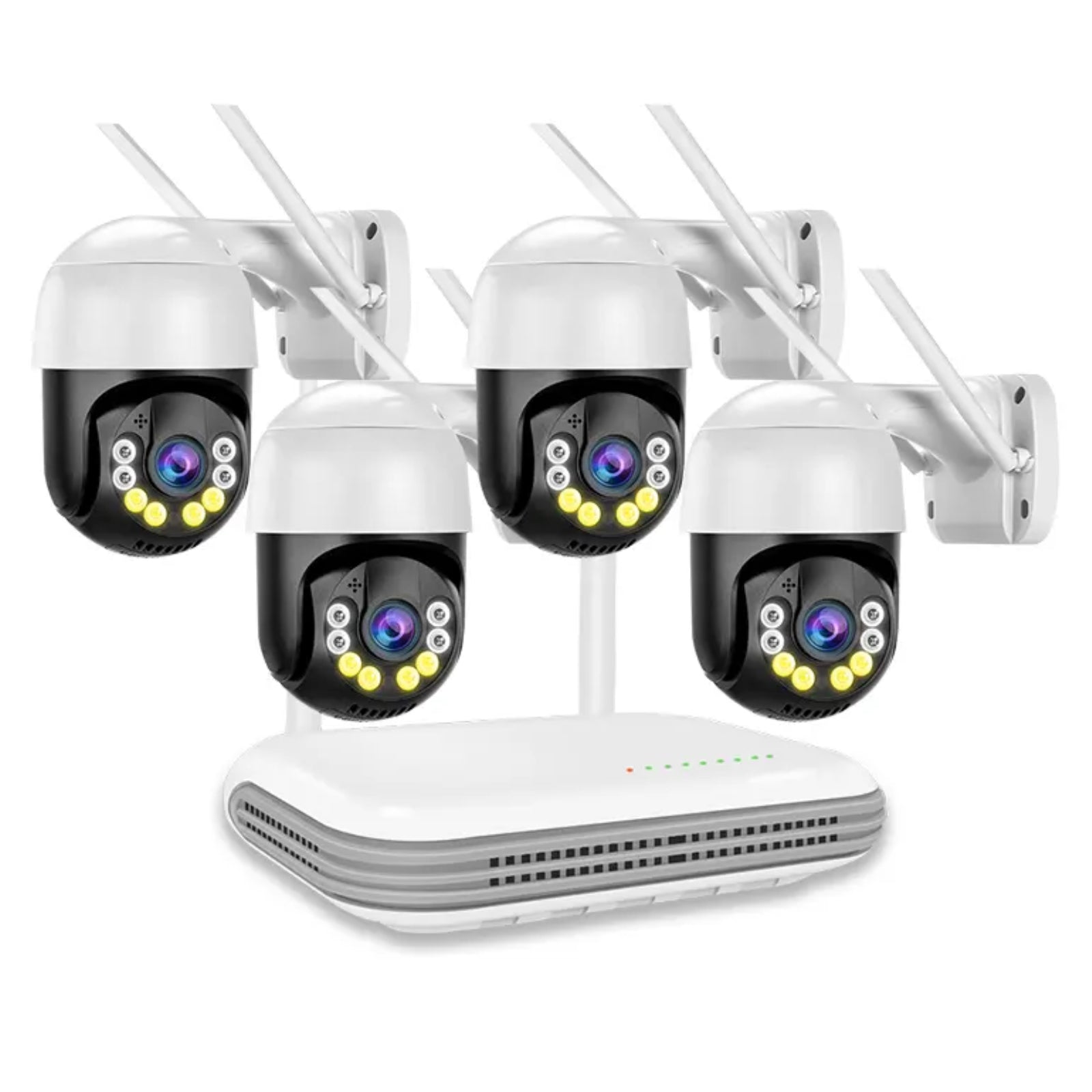 Four Camera Wireless Wi-Fi CCTV System 3MP PTZ Night Vision 1080p Full HD 4TB NVR ICSee App