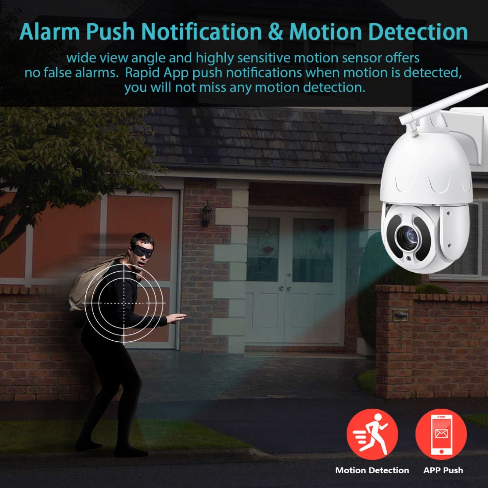 Wireless 4G PTZ Dome Camera 30x Optical Zoom 355º Pan 90º Tilt & 80m Night Vision Human Tracking