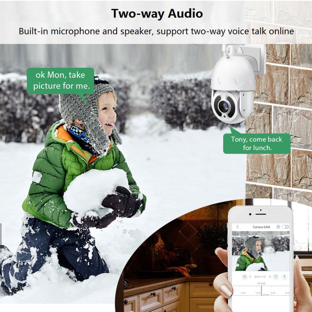 Wireless 4G PTZ Dome Camera 30x Optical Zoom 355º Pan 90º Tilt & 80m Night Vision Human Tracking