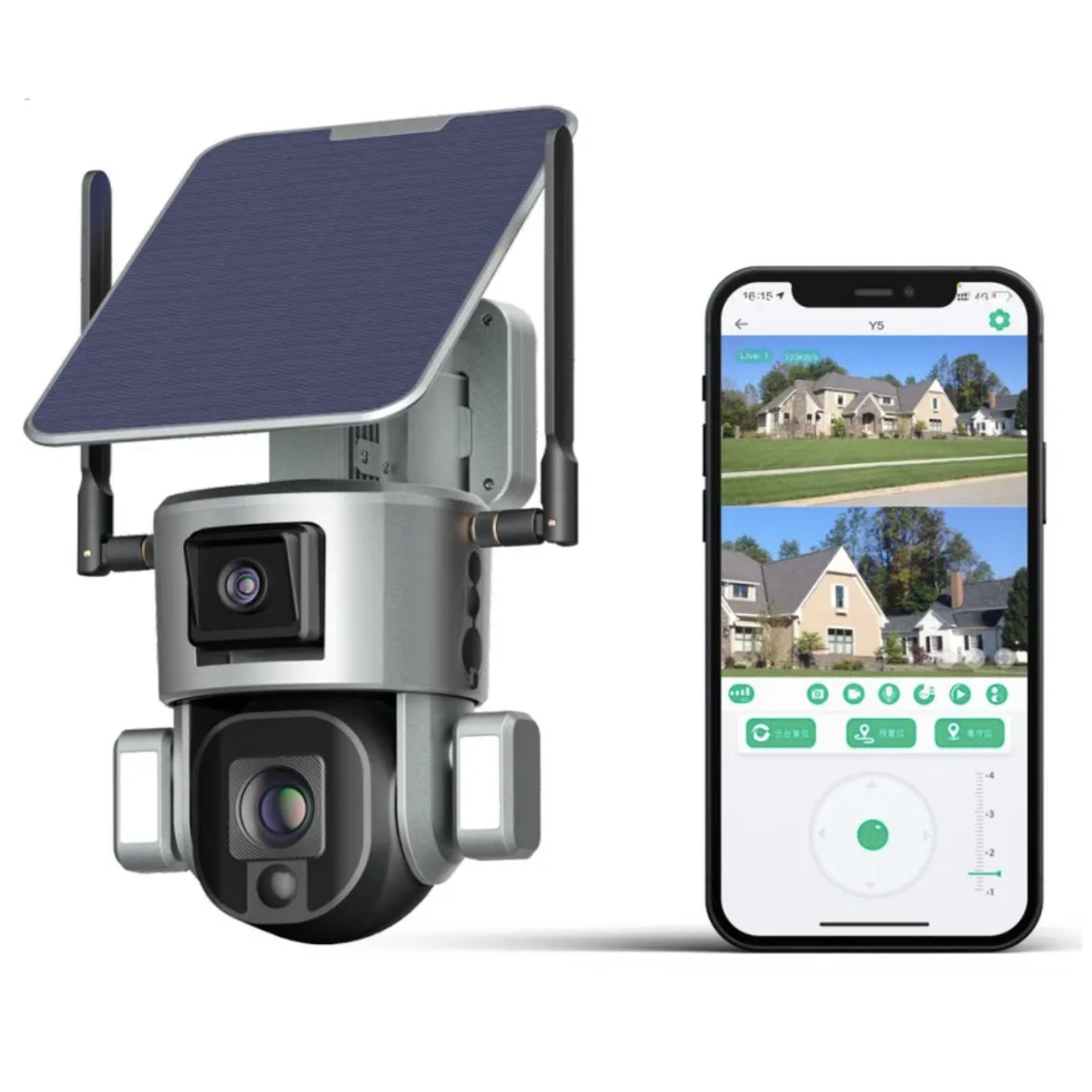 4G Solar PTZ Camera 8MP Dual Lens (4MP+4MP) Auto Human Tracking 10x Optical Zoom Night Vision