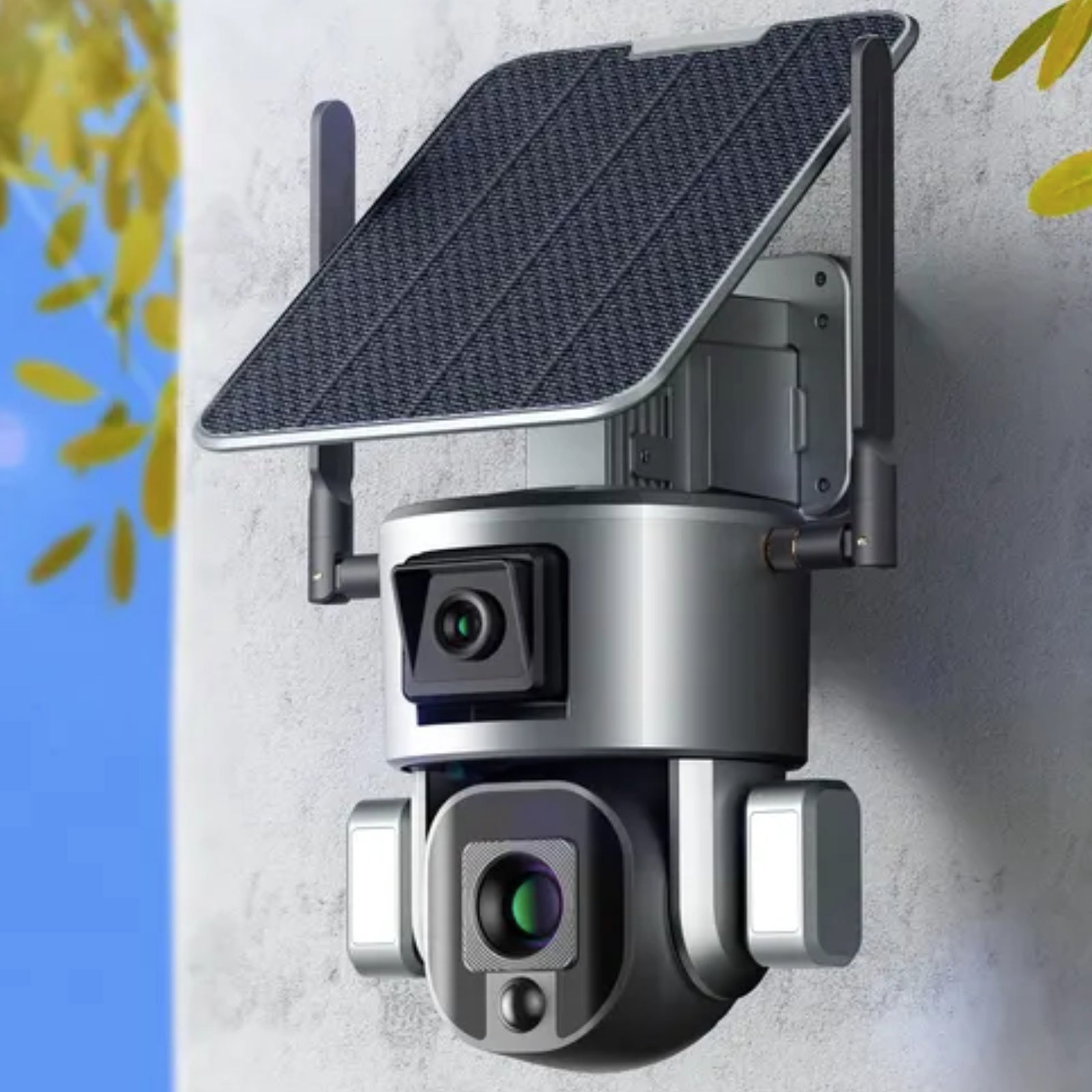 4G Solar PTZ Camera 8MP Dual Lens (4MP+4MP) Auto Human Tracking 10x Optical Zoom Night Vision