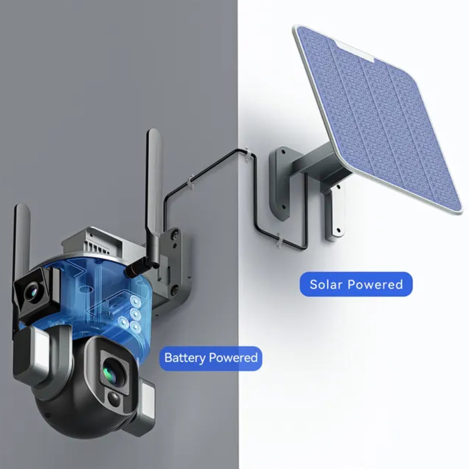 4G Solar PTZ Camera 8MP Dual Lens (4MP+4MP) Auto Human Tracking 10x Optical Zoom Night Vision