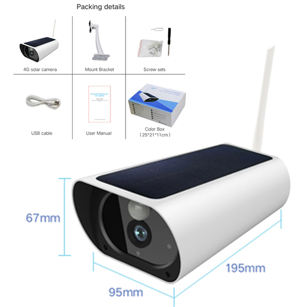 4G Solar Power Camera 1080p HD Video Recorder uBox App Push Notification Alert