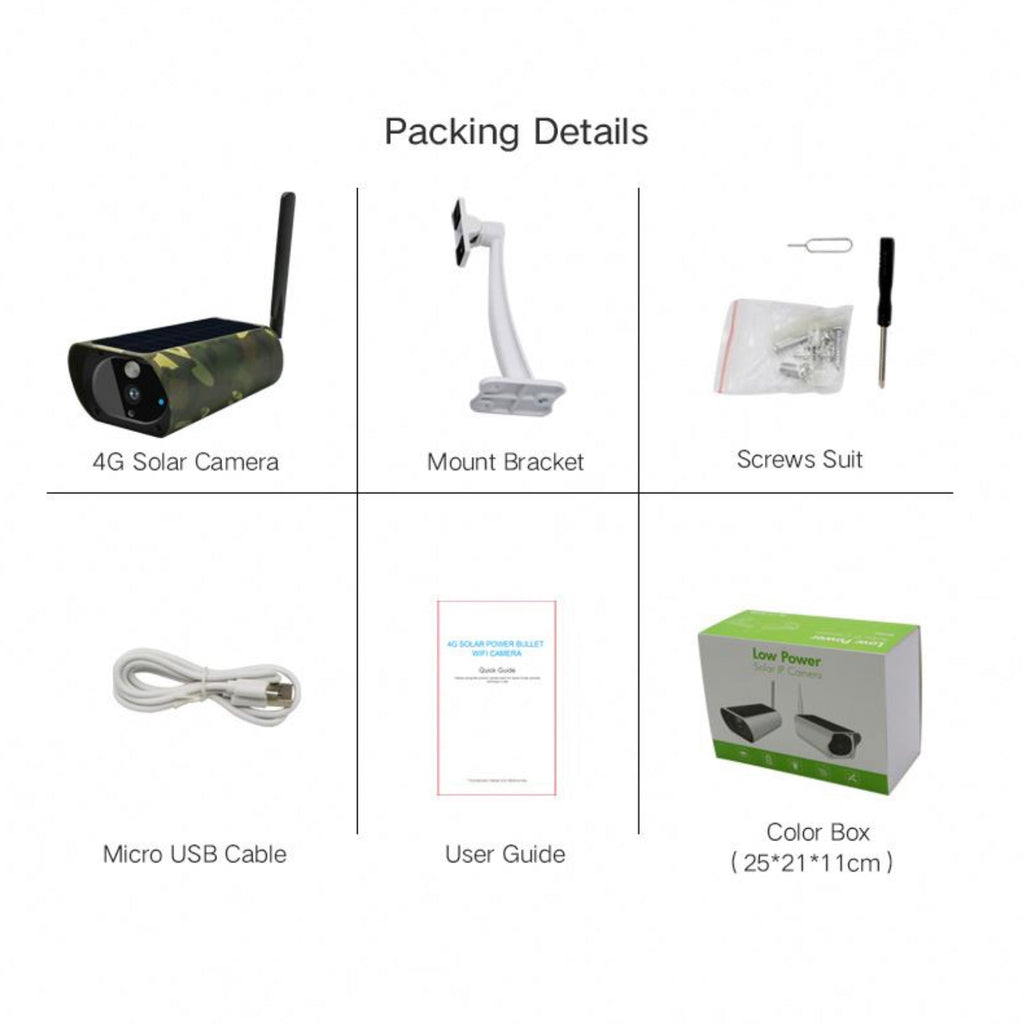 4G Solar Power Camera 1080p HD Video Recorder uBox App Push Notification Alert