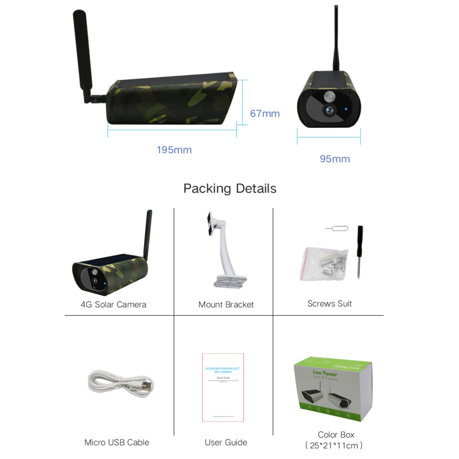 4G Solar Power Camera 1080p HD Video Recorder uBox App Push Notification Alert